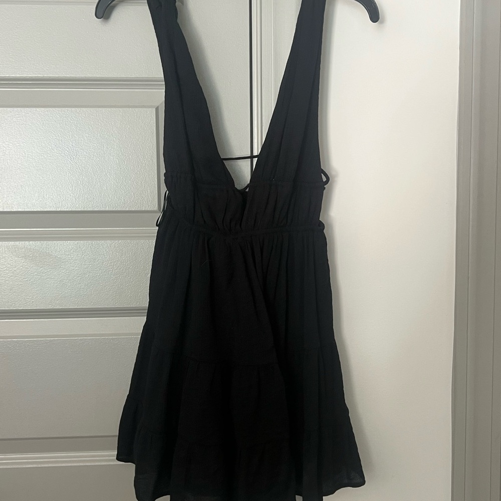 Cotton Candy Black Plunge Sundress Mini